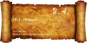 Uhl Ahmed névjegykártya
